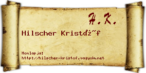Hilscher Kristóf névjegykártya